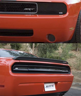 GT Styling 08-14 Dodge Challenger 7-Piece Headlight, Fog Light, Taillight & Center Blackout Covers - Smoke Exterior Accessories GT Styling GTSGT0161S_GT0161FS_GT4163_GT4165