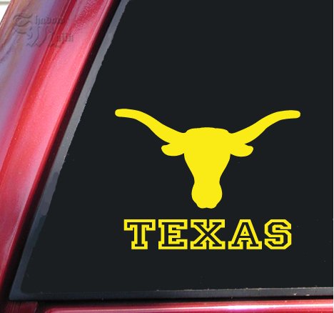 Texas Longhorn UT Vinyl Decal Sticker - Yellow Decals ShadowMajik smac321163yllw6yllw2