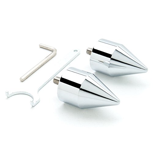 Krator Silver Kawasaki Ninja Spiked Bar Ends Weights Sliders - ZX6R, ZX7R, ZX9R, ZX10R, ZX12R and More! (1987-2012) Bar Ends Krator HBD025S