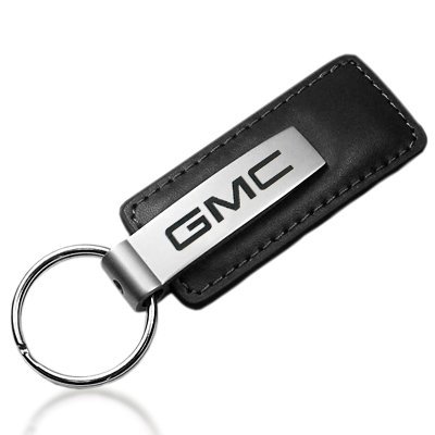 GMC Logo Black Leather Key Cha Key Chains Au-Tomotive Gold, INC. KC1540-GMC