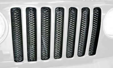 Rampage 86515 Gloss Black with Clear Coat Polished Highlights Sport Mesh 3D Wire Grille Grilles Rampage 86515