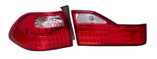 Depo 317-1327FXASVCR Honda Accord Sedan Chrome LED Tail Light with Clear/Red Lens Tail Light Assemblies Depo 317-1327FXASVCR
