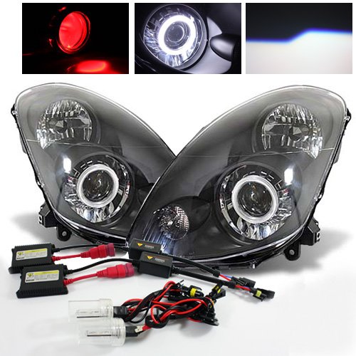 03-04 Infiniti G35 4Dr Sedan (Halogen) Aftermarket Crystal Headlights JDM Black Headlight Bulbs Eagle Eye Lights 02-AZ-IG03-B-4D