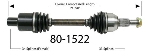 Empi 80-1522 CV Joint Half-Shaft Assembly Half-Shaft Assemblies Empi 80-1522