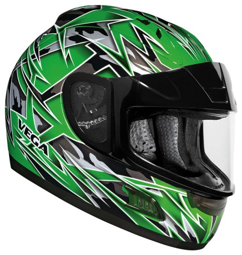Vega Altura Green Havoc Graphic Medium Full Face Snowmobile Helmet Helmets Vega 5328203