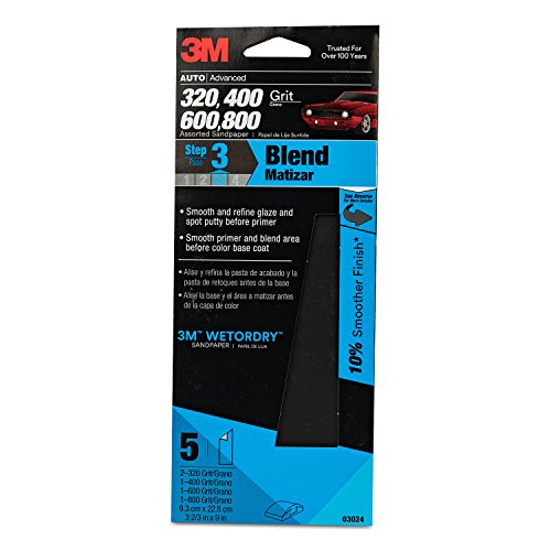 3M 03024 Imperial Wetordry 3-2/3 x 9 Sandpaper with Assorted Grit Sizes Sanders 3M 03024