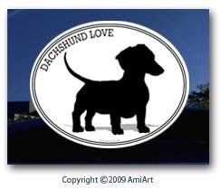 Bumper Stickers, Decals & Magnets AmiArt Dachshund - Dachshund Love - D-206