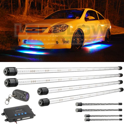 8pc Million Color Wireless LED Underbody & Interior Lighting Kit Neon Light Kits LedGlow LU-M04_8pc