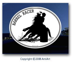 Bumper Stickers, Decals & Magnets AmiArt Barrel Racer Cowgirl - W-304