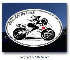 Bumper Stickers, Decals & Magnets AmiArt Bikes Are For Girls - G-613