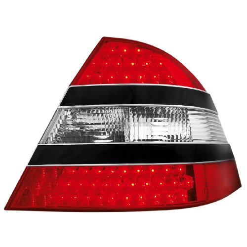 Dectane S Class W220 95-05 LED Black & Red Taillights Tail Light Assemblies EuroActive RMB08LB