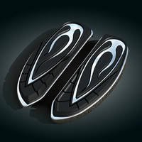 07-13 HARLEY FLHRC: Kuryakyn Driver Floorboard Covers - Flame Floor Boards Kuryakyn 49-4453