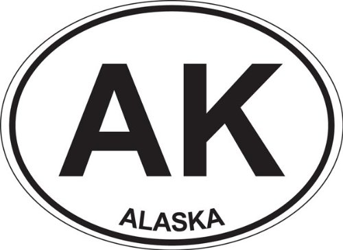 Alaska Oval; Oval Shaped Bumper Sticker Decals Sticker Merchant BS-00041