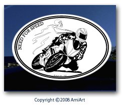 Bumper Stickers, Decals & Magnets AmiArt Sportbiker - Need For Speed - R-619