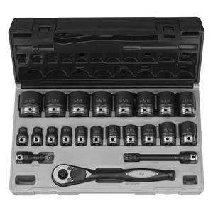 Grey Pneumatic 82222 1/2 Drive 12-Point Standard Length Fractional Duo-Socket Set - 22 Piece Systems Grey Pneumatic 82222