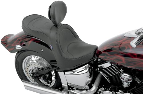 Parts Unlimited Low-Profile Double-Bucket Seat with Dual Backrest - Mild Stitch 0810-0746 Sissy Bars Parts Unlimited 0810-0746