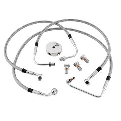 Bikers Choice D.O.T Front Brake Line Kit, Stock Length for Harley Davidson 1996 Brake Kits Biker's Choice HD4041-3F
