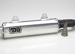 DG Performance 03-4400 - O-Series Slip-On Exhaust with Spark Arrestor - Ball Burnished fits Yamaha Rhino 700 (2008 - 2011) Mufflers DG Performance 03-4400