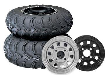 ITP Mud Lite AT, Delta Steel, Tire/Wheel Kit - 25x10x12 - Black 44836R ATV Wheel & Tire Assemblies ITP Tires 44836R