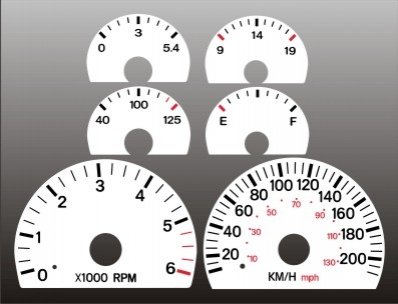1997-2000 Cherokee KMH METRIC White Face Gauges 97-00 XJ KPH Light Kit 9700JC-1005