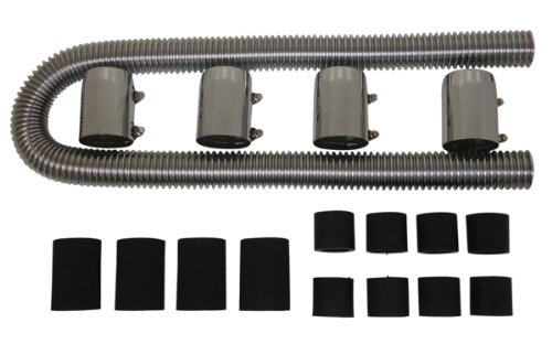 48 Stainless Chrome Radiator Hose Kit - Chevy/Ford/Mopar Radiator CFR Performance - High Performance Aluminum Radiators HZ-7311