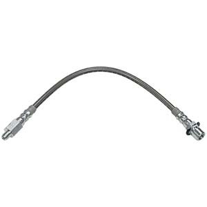 Front Brake Hose for Drum Brakes - S/S Clear 67-71 Fairlane/Torino,67-70 Mustang/Cougar/Falcon, 71-73 Maverick (C7OZ-2078ASS-CL) ABS Auto Krafters C7OZ-2078ASS-CL