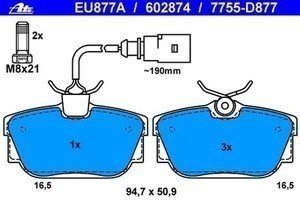 Brake Pads ATE EU877A