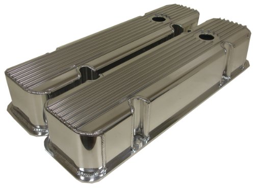 1959-79 Pontiac 326-350-389-400-421-428-455 V8 Fabricated Polished Aluminum Valve Covers - Retro Finned Valve Covers CFR Performance HZ-6519-1U