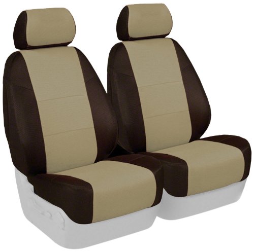 Coverking Custom Fit Front 50/50 Bucket Seat Cover for Select Subaru Legacy/Outback Models - Spacermesh 2-Tone (Taupe with Black Sides) Accessories Coverking CSC2S9SU7105