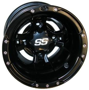ITP SS112 Sport Wheel - 10x5 - 3+2 Offset - 4/156 - Black , Bolt Pattern: 4/156, Rim Offset: 3+2, Wheel Rim Size: 10x5, Color: Black, Position: Front 10SB12BX Hubcaps ITP 10SB12BX