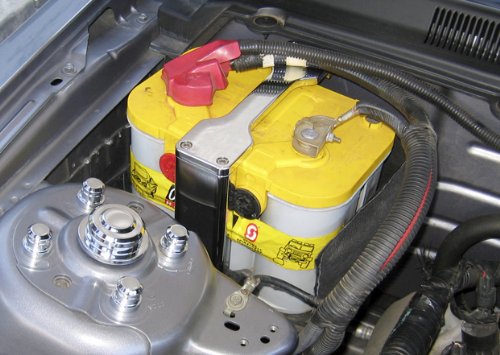Ford Mustang Chrome Billet Battery Hold Down Kit 2005, 2006, 2007, 2008, 2009 Hold-Down Parts Kits OC Parts MU0032SC