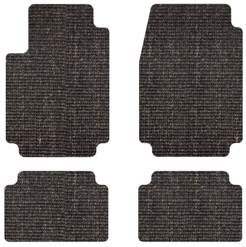 Intro-Tech Sisal Front and Second Row Custom Floor Mats for Select Bricklin Bricklin Models - Natural (Black) Custom Fit Intro-Tech Automotive BR-101-SM-310