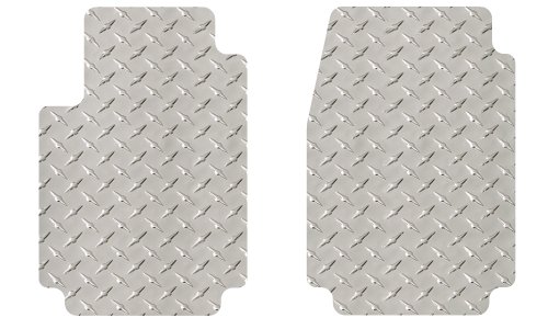 Intro-Tech Diamond Front Row Custom Floor Mats for Select Alfa Romeo Spider Models - Simulated Aluminum (Silver) Custom Fit Intro-Tech Automotive AR-130F-DP