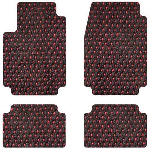 Intro-Tech Coco Front and Second Row Custom Floor Mats for Select Jaguar S-Type Models - Coconut Husks (Black/Red) Custom Fit Intro-Tech Automotive JA-154-CM-715