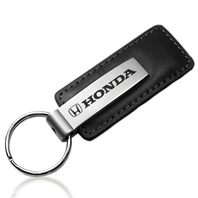 Honda Black Leather Keychain Key Chains Honda KC1540-HON