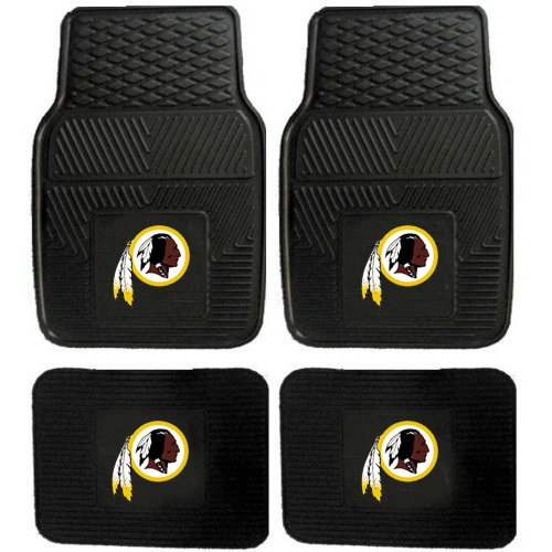 NFL Washington Redskins Car Floor Mats Heavy Duty 4-Piece Vinyl - Front and Rear Floormats Fanmats REDSKINS4PC