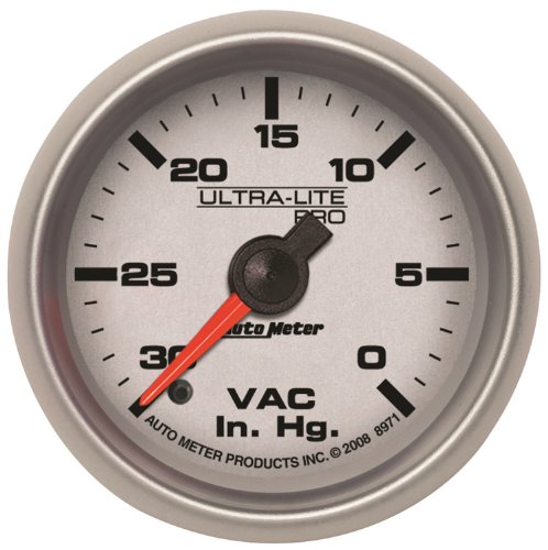 Auto Meter 8871 Ultra-Lite Pro 2-5/8 0-30 in. Hg Full Sweep Electric Vacuum Gauge Vacuum Auto Meter 8871