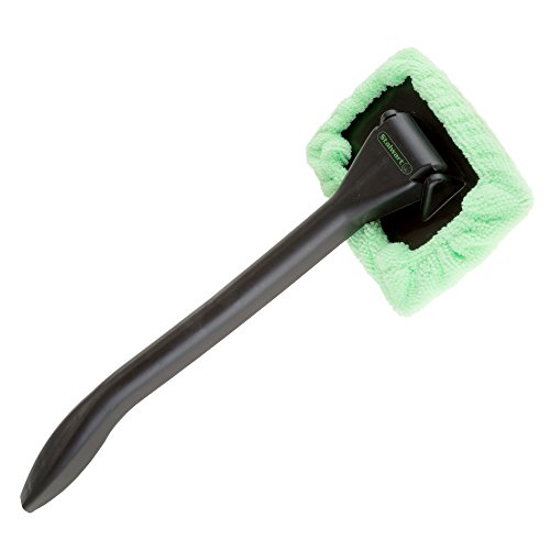 Windshield Cleaner with Microfiber Cloth, Handle and Pivoting Head- Glass Washer Cleaning Tool for Windows By Stalwart (Green) Windshield Wiper Tools Stalwart 8001162