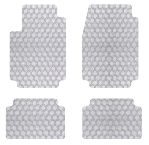 Intro-Tech Hexomat Front and Second Row Custom Floor Mats for Select Ford Fusion Models - Rubber-like Compound (Clear) Custom Fit Intro-Tech Automotive FO-397-RT-C