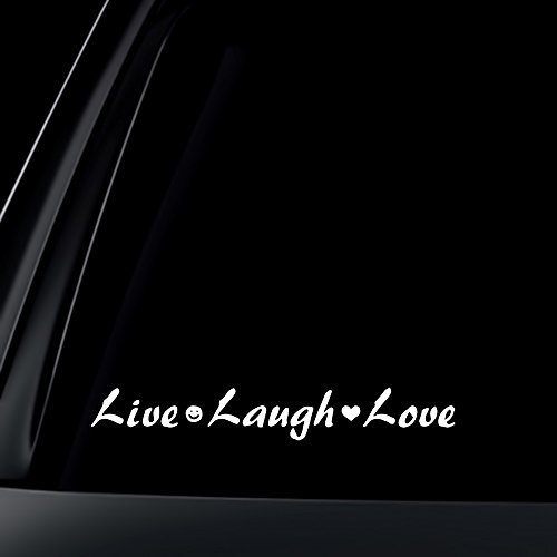 Live Laugh Love Car Decal / Sticker - White Bumper Stickers, Decals & Magnets World Design WD-DECAL-00075