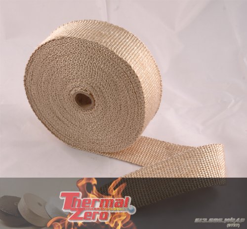 TAN High Temperature Header Exhaust Pipe Insulation Wrap Roll Tan 1/16 X 2 X 50' - Thermal Zero Heat Shields Thermal Zero TN116250