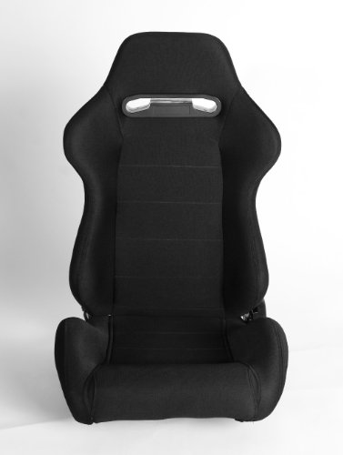 Cipher Auto Black Cloth Universal Racing Seats (Two Seats) CPA1013 Racing Seats Cipher Auto CPA1013FBK