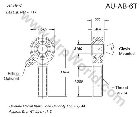 Tie Rod Ends Aurora Bearing AB-6T