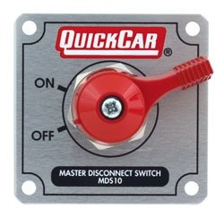 QuickCar Racing Products 55-022 Silver 2-1/2 High x 2-1/2 Wide Panel Battery Master Disconnect Switch with Alternator Post and Mounting Panel Battery Switches QuickCar Racing Products 55-022