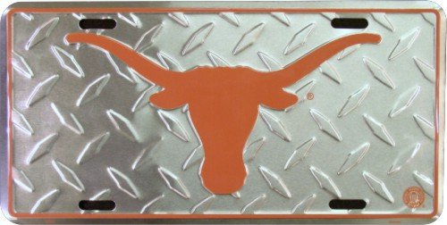 Texas Longhorns diamond emboss metal license plate 6 x 12 Frames Tag City 2634