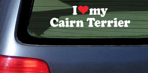 I Love Heart My Cairn Terrier Dog White Vinyl Decal Sticker Bumper Stickers, Decals & Magnets Stickermatic lovecairnterrier