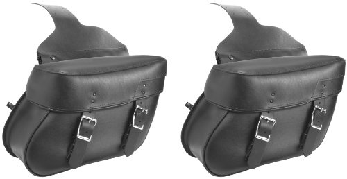 ALC Saddlebags 8209-04 Daytona II Chubby Premium Vinyl Plain Detach Throw-Over Saddlebag - Pair Saddle Bags ALC Saddlebags by Dowco Inc 820904