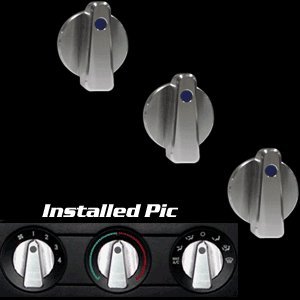 UPR 2005-06 Ford Mustang Billet Slimline AC Knobs with Blue Illumination Dash Covers & Pads UPR Products 1003-05-20