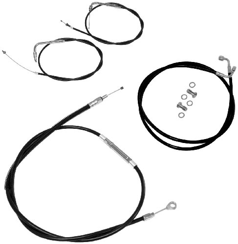 LA Choppers Cable/Brake Line Kit - Beach Bars & Extra Wide - Black LA-8110KT-04B Brake Cables & Lines LA Choppers LA-8110KT-04B