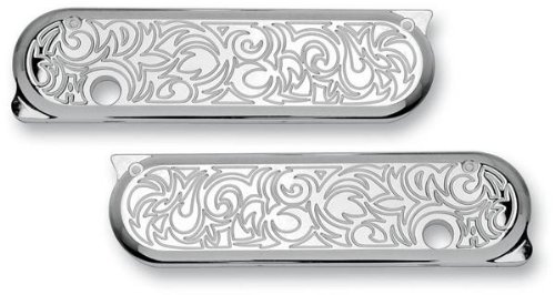 Arlen Ness Saddlebag Latch Covers - Engraved - Chrome 03-559 Saddle Bags Arlen Ness 03-559